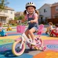 thumbnail image 3 of Korimefa Girls Bike for Toddlers 4-8 Years Old Kids, 14 inch Kids Bike with Training Wheels, Basket and Doll Seat, Children Bicycles with Handbrake, White, 3 of 18
