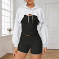 thumbnail image 5 of Gsakboxl Cardigan Sweaters for Women Cropped Long Sleeve Hooded Sweatshirt, Athletic Workout Yoga Top For Teen Girls Fashion Sportswear, 5 of 6
