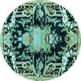 thumbnail image 1 of Ahgly Company Indoor Round Medallion Light Blue French Area Rugs, 8' Round, 1 of 4