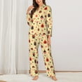 thumbnail image 2 of Haiem Cute insects Pattern Women’s Long-sleeve Sleepwear,Sleepwear Set,2-piece Loungewear Set,Soft PJs Comfy Nightwear with Pockets-XX-Large, 2 of 7