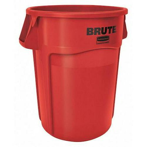 Rubbermaid Commercial 44 gal Round Trash Can, Red, 24 in Dia, Open Top, Plastic