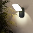thumbnail image 2 of Aplique LED de pared para interior y exterior de 12 W, Huat Downlight, moderno aplique LED impermeable IP65, aplique de aluminio para salón, escalera, pasillo y jardín (negro/blanco natural), 2 of 5