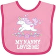 thumbnail image 3 of Inktastic My Nanny Loves Me Girl Unicorn Girls Baby Bib, 3 of 4