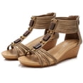 thumbnail image 2 of BadPiggies Wedge Sandals for Women Open Toe Casual Summer Roman Mid-Heel Breathable Beach Sandals, 2 of 10