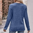 thumbnail image 3 of cocolona Sweaters for Women Fall Winter Sweaters Casual Long Sleeve Ribbed Pullover Tops Crew Neck Shirts Blouses with Button on Clearance, 3 of 4