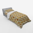 thumbnail image 3 of Ambesonne Floral Bedding Set 4 Pcs, Colorful Cartoon Flowers, Queen, Mustard Vermilion White, 3 of 3