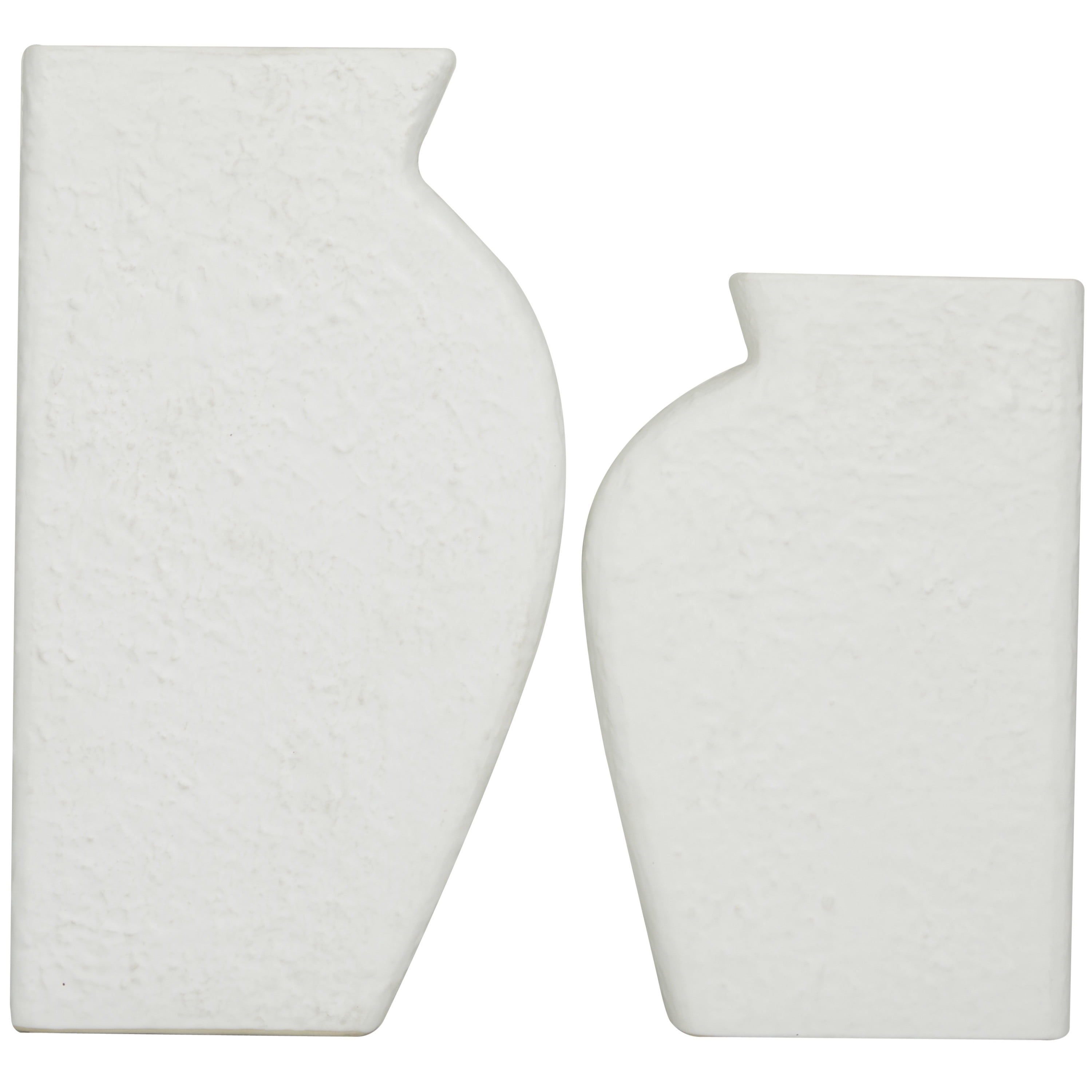 CosmoLiving by Cosmopolitan 11", 14"H Textured White Ceramic Vase, Set of 2