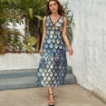 thumbnail image 3 of Mermaid Scales Blue Purple Sleeveless Dress Summer Women Clothes Dress for Pregnant Women Dresses, 3 of 9