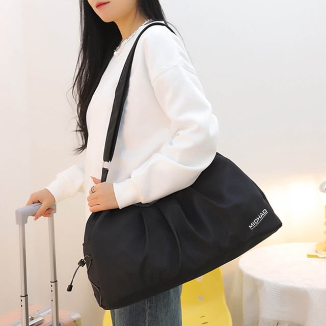 Bolsa de Viaje Deportiva Multifuncional con Compartimento para Zapatos y Ropa Húmeda, Bolsa de Mano Plegable de Poliéster para Gimnasio para Hombres y Mujeres, 20.1x12.6x7.9 pulgadas