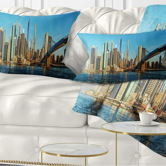 Designart 12" x 20" Multi-color Polyester Throw Pillow