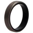 thumbnail image 1 of Anillo de boda de silicona de 2 capas con cepillo de 6 mm - Plata de ROQ para hombres - Anillo de 15 mm, 1 of 1