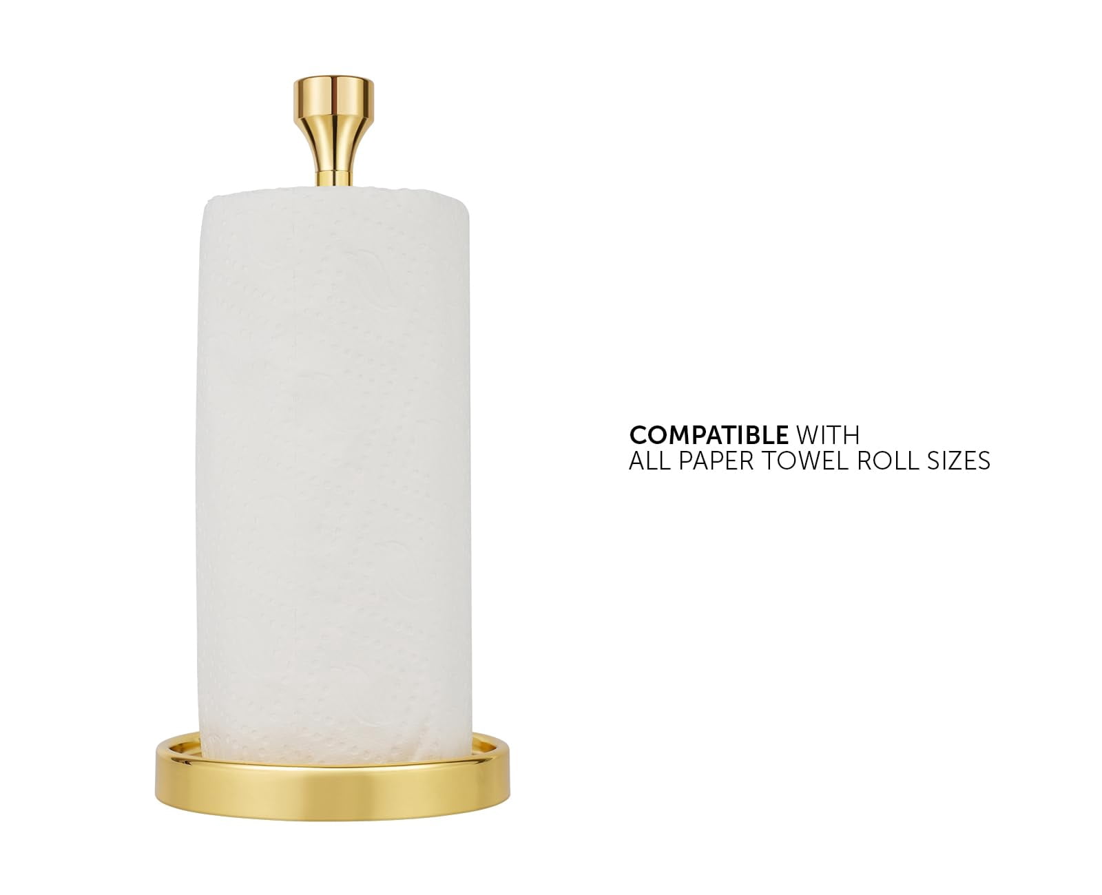 Countertop Paper Towel Holder - Modern Bell End Minimalist Design Color Polished