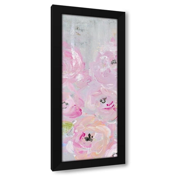 Nola James 8x14 Black Modern Wood Framed Wall Art Titled - Pink Pastel Floral II