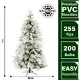 thumbnail image 4 of Fraser Hill Farm 4-Ft. Flocked Snowy Pine Christmas Tree with Warm White LED Lights, FFSN040-5SN, 4 of 9