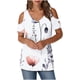 thumbnail image 1 of Tops de Algodón para las Mujeres Impresión de Manga Corta Cuello en V Fuera Del Hombro Blusa de Moda, Imitación de Algodón para el Hogar Diario, 1 of 9
