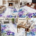 thumbnail image 5 of 5'x7' Area Rugs for Living Room Bedroom, Spring Flowers Washable Rug Carpet Runner Indoor Outdoor, Watercolor Garden Florals Wooden Grain Non Slip Floor Mats Area Rug for Kitchen, Nursery, 5 of 8