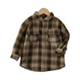 thumbnail image 3 of Esaierr Toddler Baby Boys Casual Plaid Shirts，Black Red Plaid Button Down Cardigan Shirts With Pocket Kid Long Sleeve Shirts for Little Girls Boys 2-7Y, 3 of 4