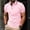 Pink, variant on Men's Contrast Trim Golf Shirt, Striped Collar & Cuffs, Short Sleeve Casual Top White L