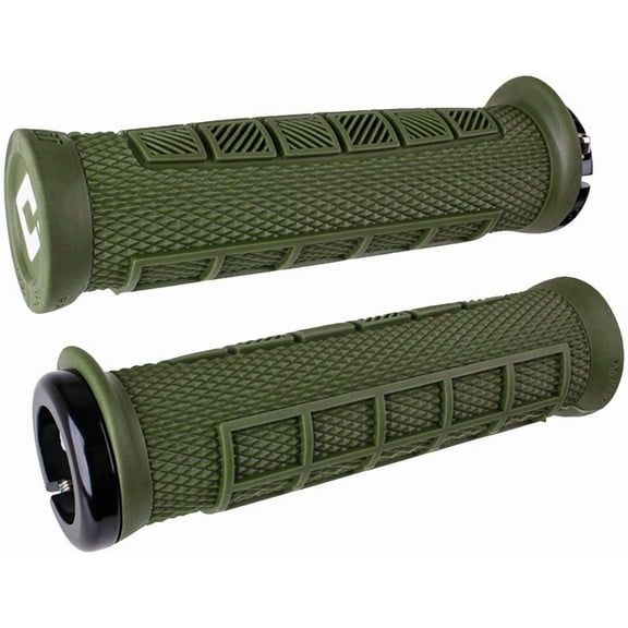ODI Elite Pro V2.1 Grips - Green/Black, Lock-On