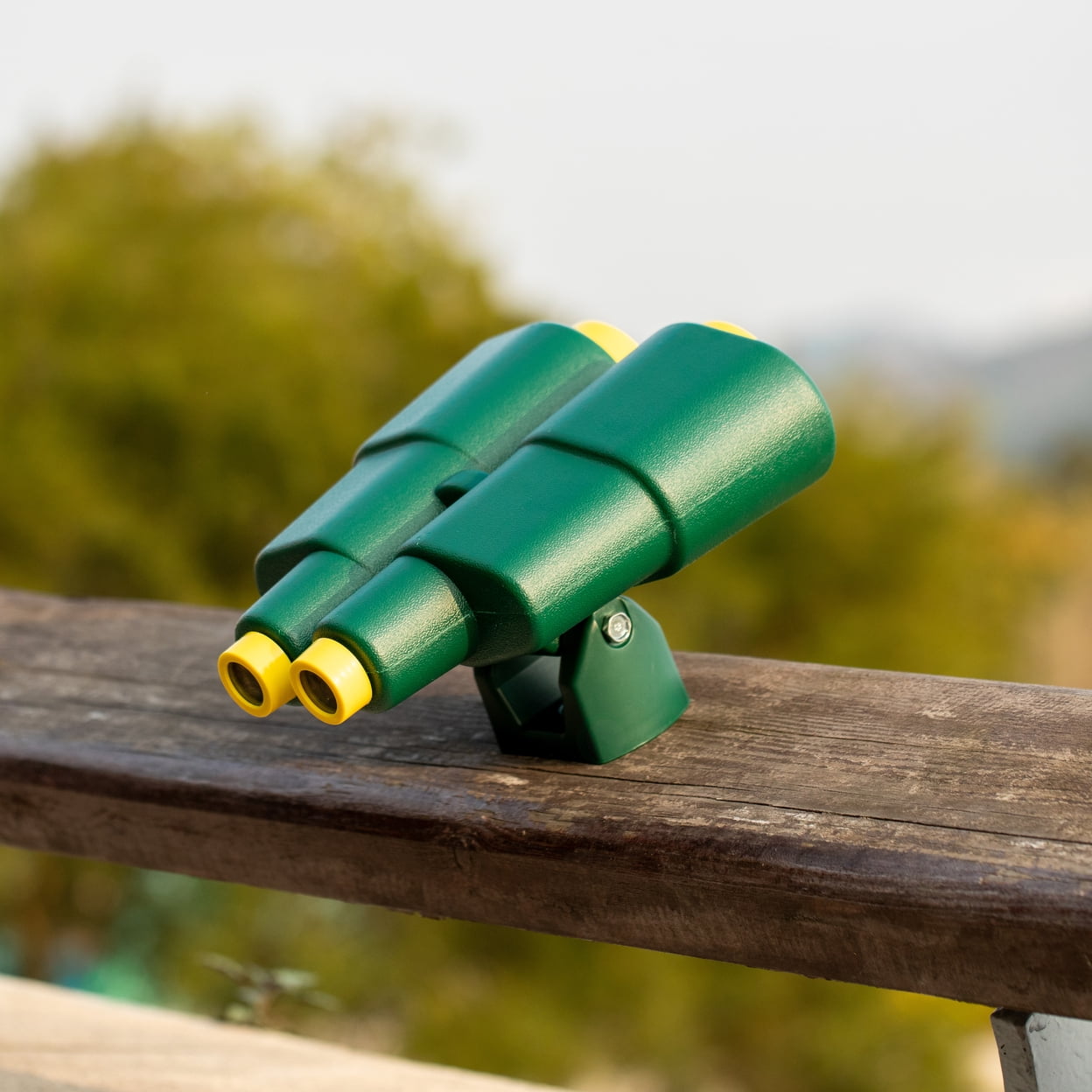 Green and Yellow Plastic Outdoor Gym Playground Pirate Ship Double Telescope, Kids Treehouse Toy Accessories Binocular