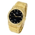 thumbnail image 3 of Ice Star Men's Luxury 45mm Nugget Watch with Diamond Accent Dial - Adjustable Band - Quartz Movement - Exquisite 14k Gold Finish, 3 of 5