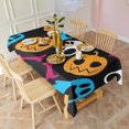 thumbnail image 3 of Colorful Halloween Elements Pattern Rectangle Tablecloth 60"x120",Waterproof Polyester Rectangle Table Cloth, Wipeable Spillproof Polyester Tablecloth for Dining, Camping, Indoor and Outdoor, 3 of 6
