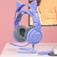 thumbnail image 3 of Cat Ear Headphones with Noise Reduction Mic, Removable Ears, All Wrapped Earcups, Over Ear Gaming Headset, 3 of 7