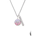 thumbnail image 2 of Delight Jewelry Silvertone Domed Multi Color CMA Silvertone Balance Bar Charm Necklace, 23", 2 of 4