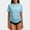 Blue, variant on Cxenplz Women's Short Sleeve Rash Guard UV Protection Swim Shirts UPF 50 Lightweight Adjustable Tie Workout Tops