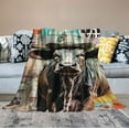 thumbnail image 2 of COMIO YANR Cute Cow Print Blanket Desert Landscape Cowboy Sherpa Blanket Fluffy Blanket Cow Print Bedding Cow Decor for Couch Sofa Cows Gifts for Women, 2 of 6