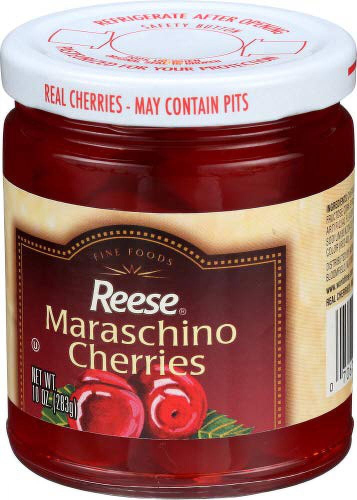 Reese Red Maraschino Cherries with Stem, 10-Ounces (Pack of 12)