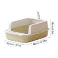 thumbnail image 2 of Pet Litter Box, Open Top High Wall Semi Enclosed Deep Cat Litter Pan, Non Slide Base Odor Control Easy Clean Kitty Toilet, 2 of 6