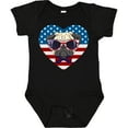 thumbnail image 3 of Inktastic Pug Dog Patriotic US Flag Heart Boys or Girls Baby Bodysuit, 3 of 5