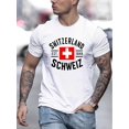 thumbnail image 1 of Swiss Flag 1848 Pattern Print Men's Casual Round Neck Short Sleeve Shirt, 1 of 5