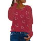 thumbnail image 1 of Gibobby Blusas Manga Larga Mujer Camiseta de manga larga con encaje de algodón y estampado floral para mujer（Rojo， L), 1 of 4