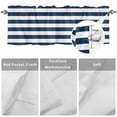 thumbnail image 5 of Curtain Valance for Windows, Modern Blue White Stripe Kitchen Valances Rod Pocket Short Curtains, Minimalist Geometric Line Window Valance for Bedroom Bathroom Living room 42x12in, 5 of 9