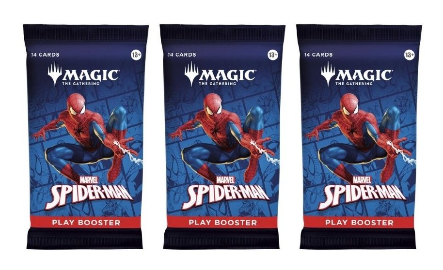 3 Packs Magic the Gathering Play Booster Pack Lot MTG Marvel's Spider-Man