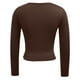 thumbnail image 4 of Camiseta sexy de cuello cuadrado y manga larga - Abrigo de otoño para chicas guapas, tejido suave y elástico, diseño a juego, adecuado para ocasiones informales, 4 of 5