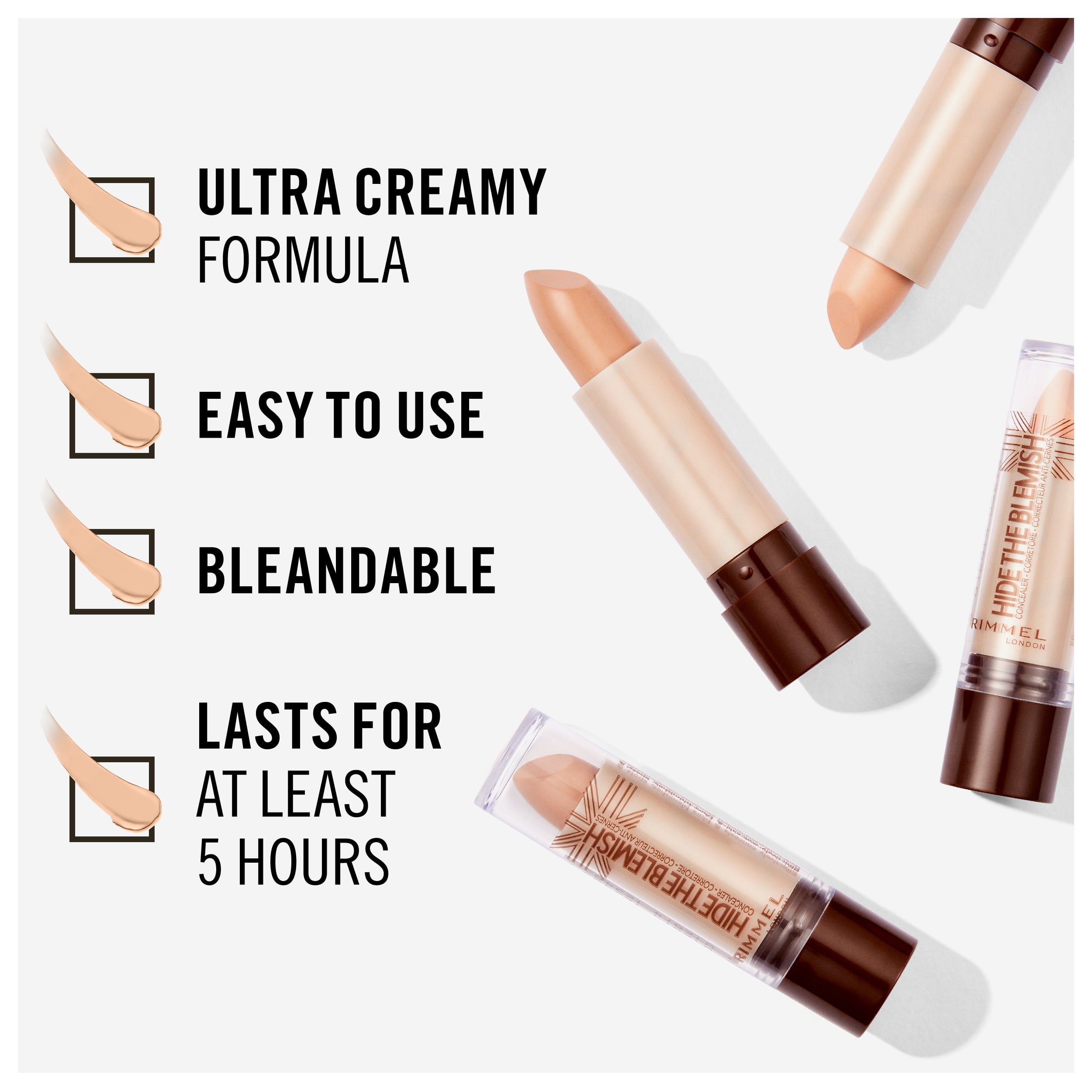 Rimmel London Hide the Blemish Concealer, Light Beige, 0.16 oz