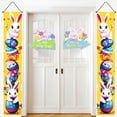 thumbnail image 5 of Happy Easter Bunny Porch Banner Sign 2 Pieces, Cute Bunny and Eggs Door Banner for Spring Porch Wall Front Door Decor, Outside Yard Garden Party Supplies 70.87x11. Inch, 5 of 7