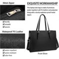 thumbnail image 2 of Laptop Bags For Women 15.6 Inch Large Leather Tote Bag Ladies Laptop Handbag Computer School Shoulder Bag Business Work Bag Black Zekai, 2 of 5