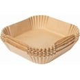 thumbnail image 2 of Restaurantware-Pastry Tek 6.3 x 6.3 x 1.8 Inch Air Fryer Liners, 100 Square Air Fryer Baskets - No-Stick Silicone Coating, Unbleached, Food-Grade Paper Liners, for Steamer, Microwave, Oven, Fry Pan, 2 of 8