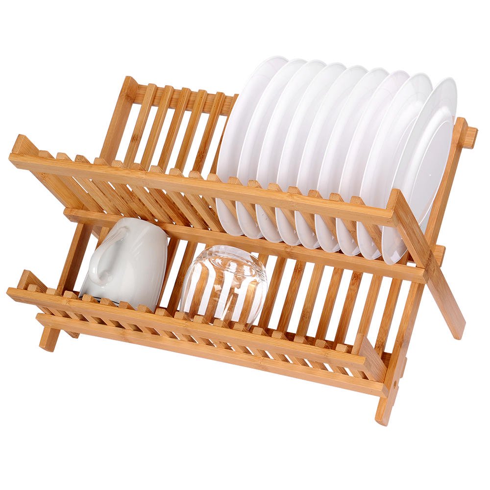Sortwise Dish Rack Drying Rack Bamboo Dish Drainer Plate