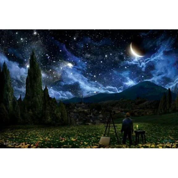 BUY ART FOR LESS Officially Licensed Starry Night by Van Gogh’s 36 x 24 Inch Art Poster - Decorative Print - Poster Paper - Ready to Frame