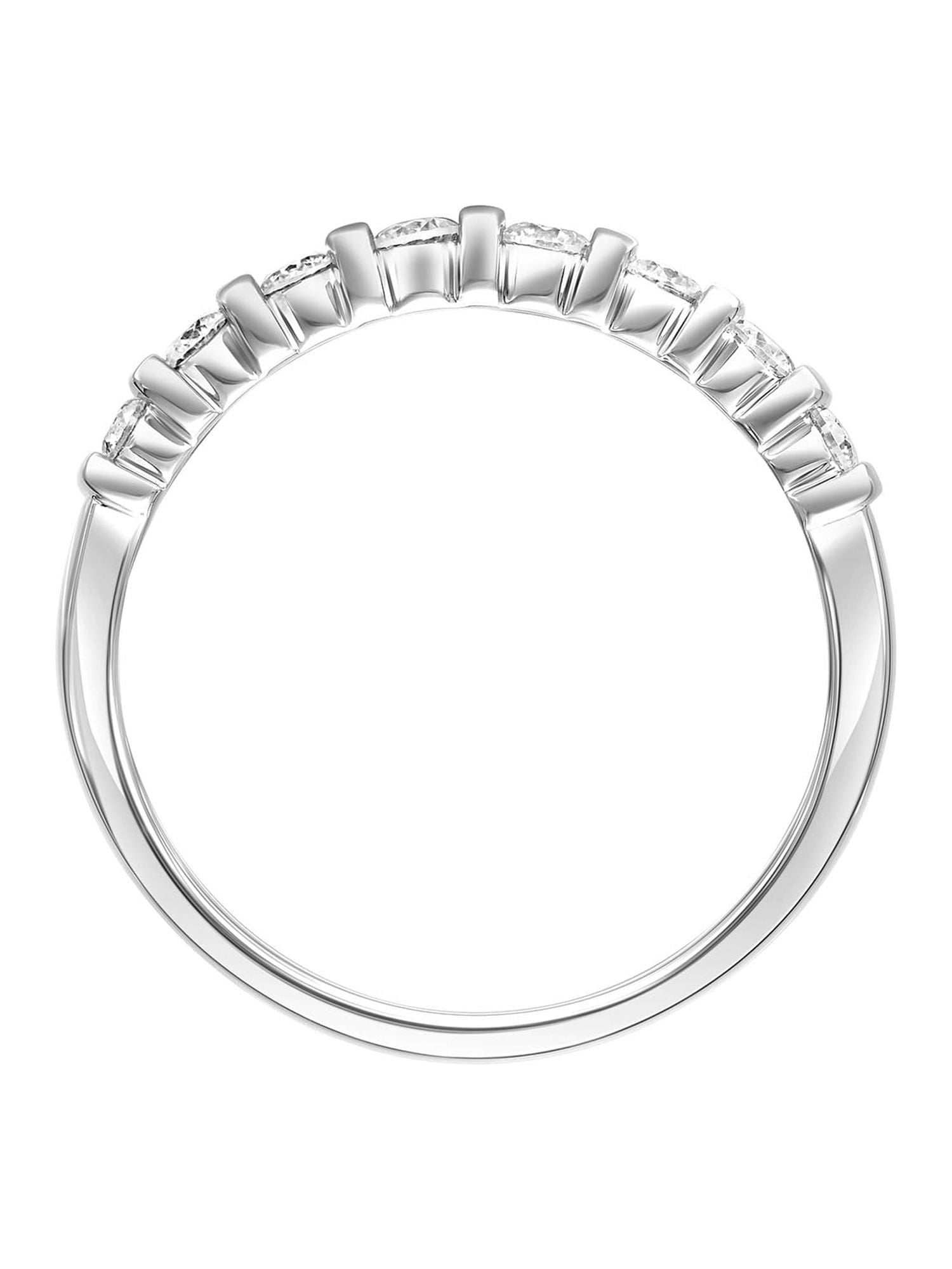 1 Carat DEW Moissanite Sterling Silver Vertical Row Anniversary Band