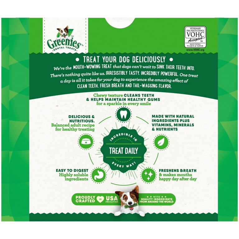Greenies Original Regular Natural Dental Care Dog Treats 54 Oz Box 54 Treats
