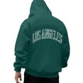 thumbnail image 2 of Caqnni Men's Graphic Letter Print Pullover Hoodies Long Sleeve Hooded Sweatshirt Tops (S,Z092-Green), 2 of 6