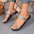 thumbnail image 5 of HAOTAGS Womens Casual Slippers Flat Summer Slip On Sandals Silver Size 7, 5 of 9