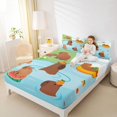 thumbnail image 4 of Homewish Cartoon Brown Capybara 4 Pieces Queen Sheet Sets for Child Kids Children,Kawaii Animal Ultra Soft Flat Sheet,Cute Wildlife Queen Fitted Sheet,Breathable Home Decor, 4 of 7