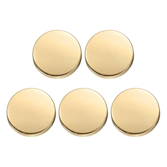 Uxcell 5pcs Metal Round Buttons 20mm Alloy Flat Sewing Buttons, Bright Gold